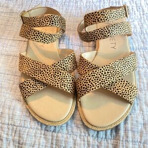 Sole Society Real Fur Cow Sandal Size 10